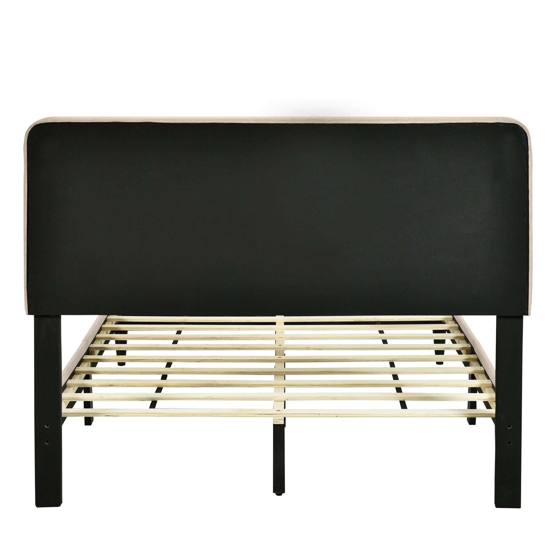 Full Size Upholstered Platform Bed With Storage Headboard, Sensor Light And A Set Of Sockets And Usb Ports, Linen Fabric, Beige Beige Linen