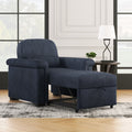 3 In 1 Convertible Sleeper Chair Sofa Bed Pull Out Couch Adjustable Chair With Pillow, Adjust Backrest Into A Sofa, Lounger Chair, Single Bed Or Living Room Or Apartment, Dark Blue Dark Blue Polyester