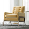 Cole Solid Wood Lounge Chair Yellow Fabric