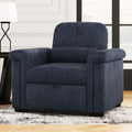 3 In 1 Convertible Sleeper Chair Sofa Bed Pull Out Couch Adjustable Chair With Pillow, Adjust Backrest Into A Sofa, Lounger Chair, Single Bed Or Living Room Or Apartment, Dark Blue Dark Blue Polyester