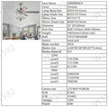 52 Inch Crystal Ceiling Fanmodern Electrical Fan With 5 Wood Reversible Blades, 4 Bulbs Not Included,Noiseless Reversible Ac Motor For Bedroom Living Room Study Patio Home Decoration Chrome Chrome Contemporary,Modern Crystal Metal