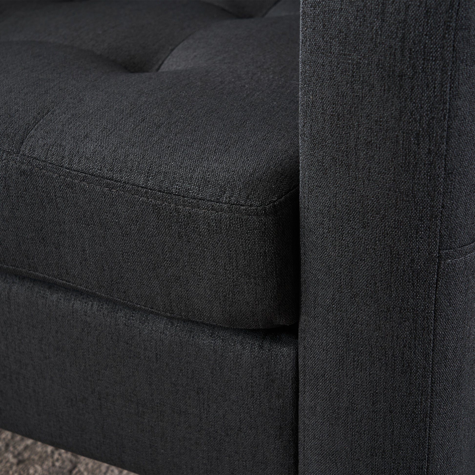 Dark Gray Upholstered Armchair And Storage Ottoman Set Comfortable Single Sofa With Cup Holders And Tufted Detailing, Ideal For Living Room Or Bedroom Dark Gray Foam Metal