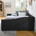 Queen Size Daybed With Drawers Upholstered Tufted Sofa Bed,With Button On Back And Copper Nail On Waved Shape Arms 84.5