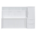 Full Size Murphy Bed Wall Bed With Closet And Drawers,White White Mdf Lvl