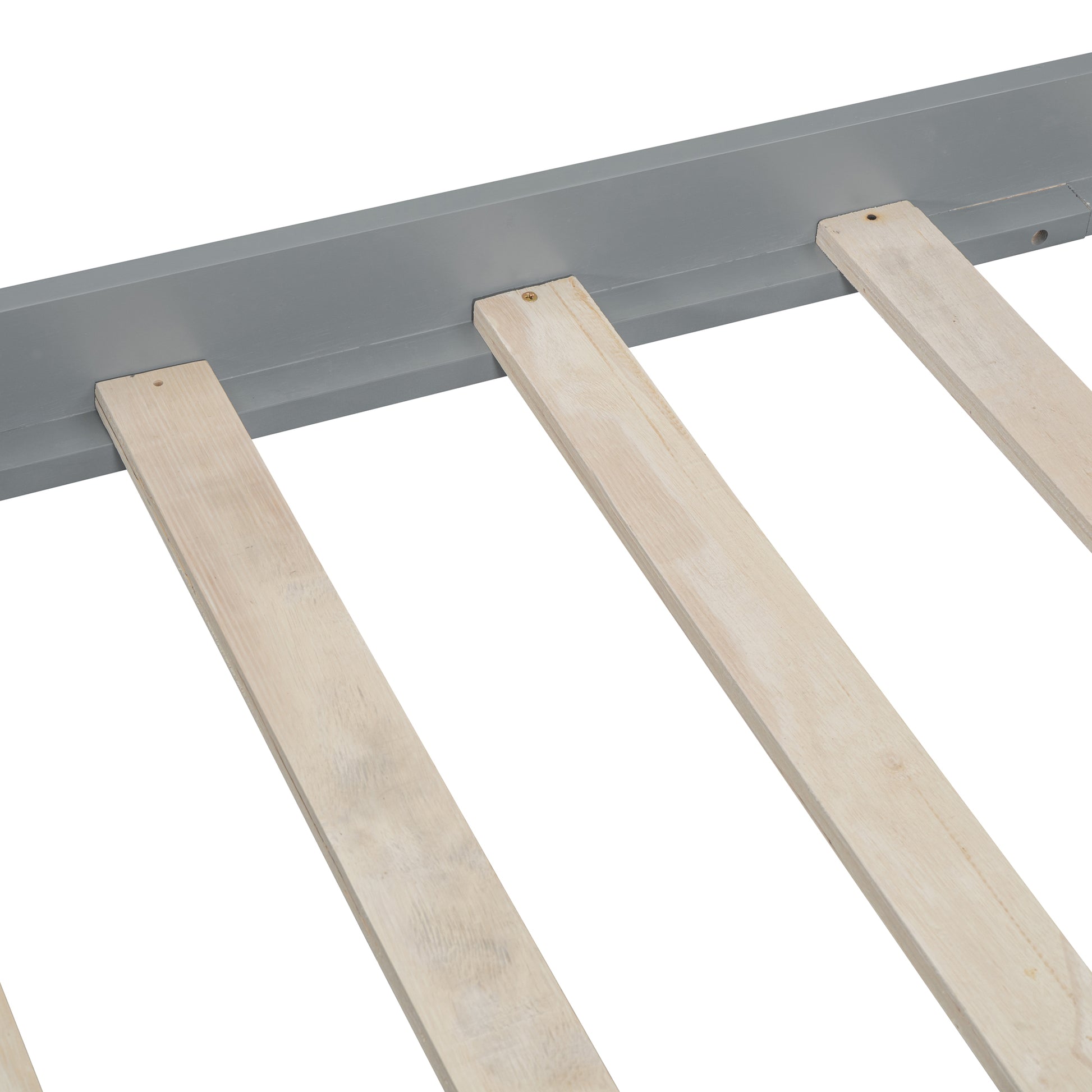 Full Size Platform Bed With Built In Shelves, Led Light And Usb Ports, Gray Gray Mdf Lvl