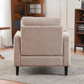 Beige Upholstered Armchair And Storage Ottoman Set Comfortable Single Sofa With Cup Holders And Tufted Detailing, Ideal For Living Room Or Bedroom Beige Metal