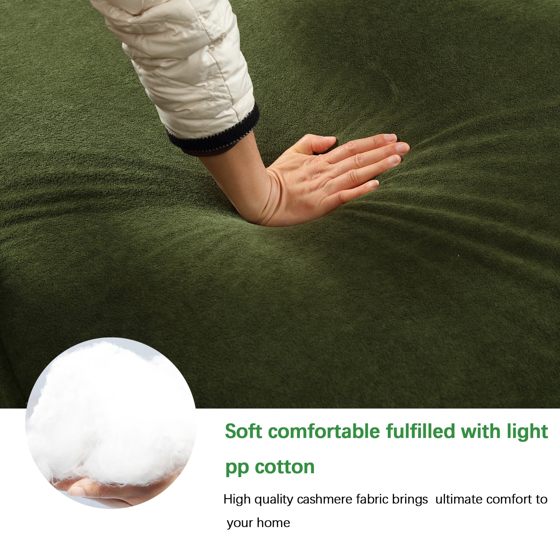 Modular Combination Living Room Sofa Set, Modern Minimalist Sofa, Free Installation Sofa, L Shaped, Italian Minimalist Tofu Block Sofa, Left Hand Facing,Terrycloth Fabric ,Green Green Polyester Primary Living Space Soft Modern Polyester 3 Seat