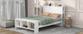 Full Size Platform Bed With Built In Shelves, Led Light And Usb Ports, White White Mdf Lvl