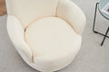 Polyester Swivel Barrel Chair, Swivel Accent Chairs Armchair For Living Room, Reading Chairs For Bedroom Comfy, Round Barrel Chairs With Gold Stainless Steel Base Beige Beige Primary Living Space American Design Foam Polyester