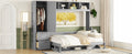 Queen Size Murphy Bed Wall Bed With Closet And Drawers,Gray Gray Mdf Lvl