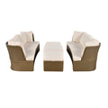 Customizable Outdoor Patio Furniture Set, Wicker Furniture Sofa Set With Thick Cushions, Suitable For Backyard, Porch. Yes Beige Garden & Outdoor Complete Patio Sets Hdpe