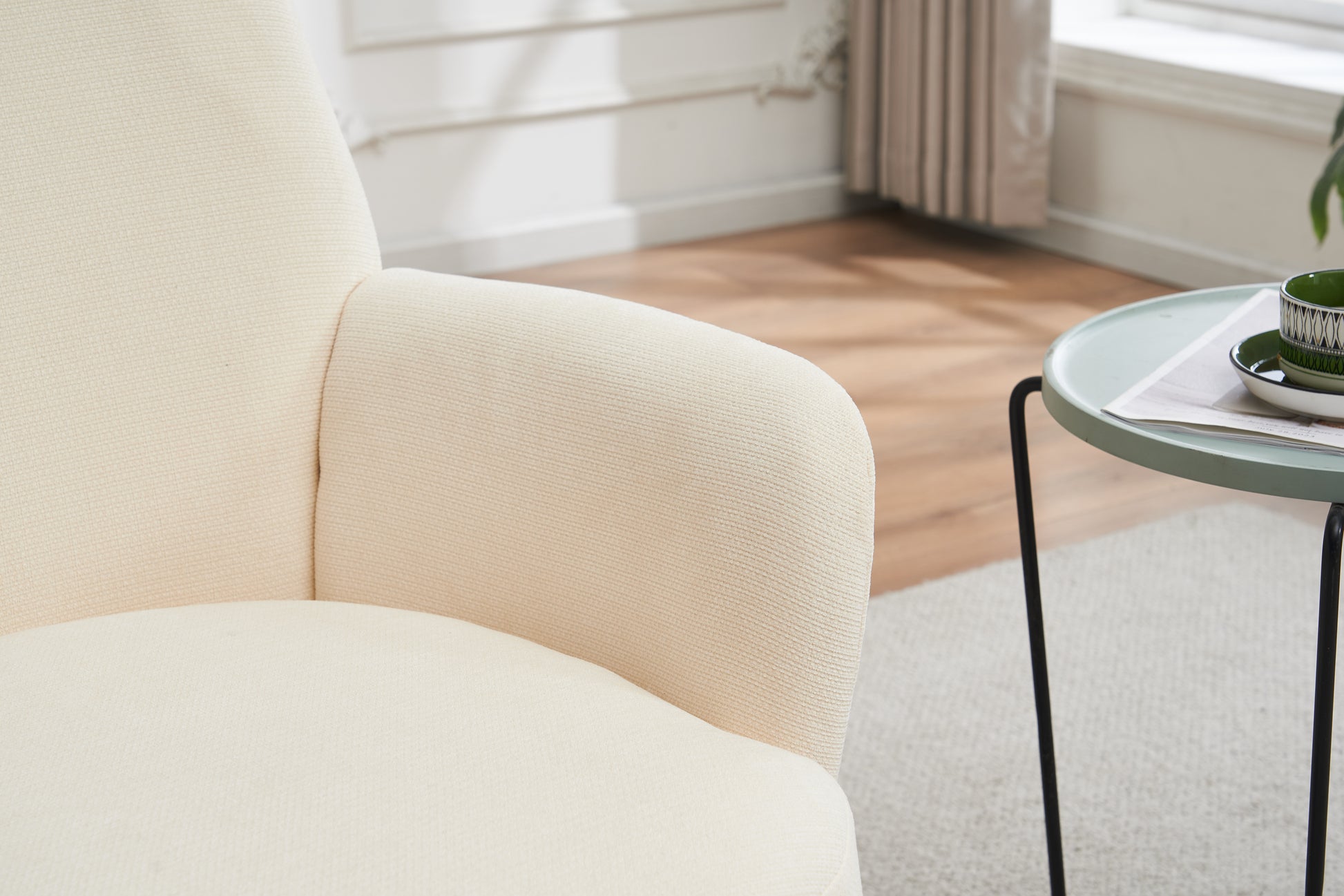 Polyester Swivel Barrel Chair, Swivel Accent Chairs Armchair For Living Room, Reading Chairs For Bedroom Comfy, Round Barrel Chairs With Gold Stainless Steel Base Beige Beige Primary Living Space American Design Foam Polyester