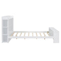 Full Size Platform Bed With Built In Shelves, Led Light And Usb Ports, White White Mdf Lvl