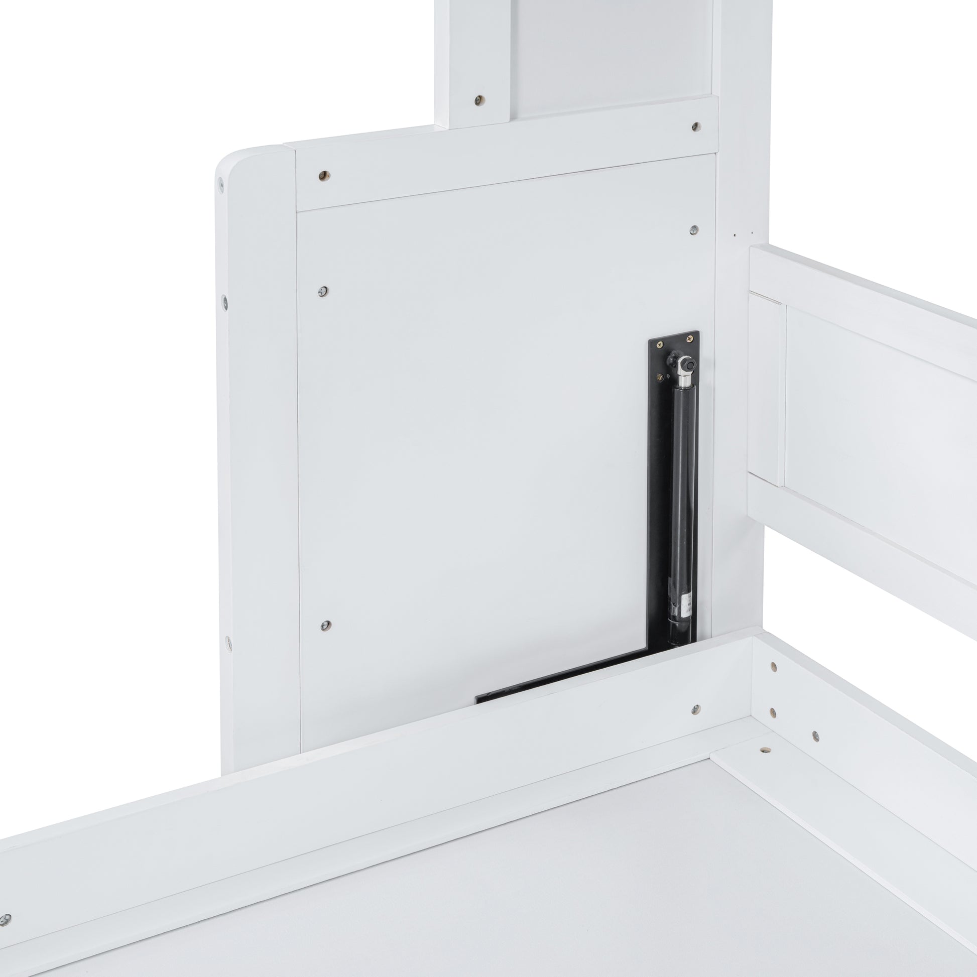 Full Size Murphy Bed Wall Bed With Closet And Drawers,White White Mdf Lvl