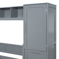 Queen Size Murphy Bed Wall Bed With Closet And Drawers,Gray Gray Mdf Lvl