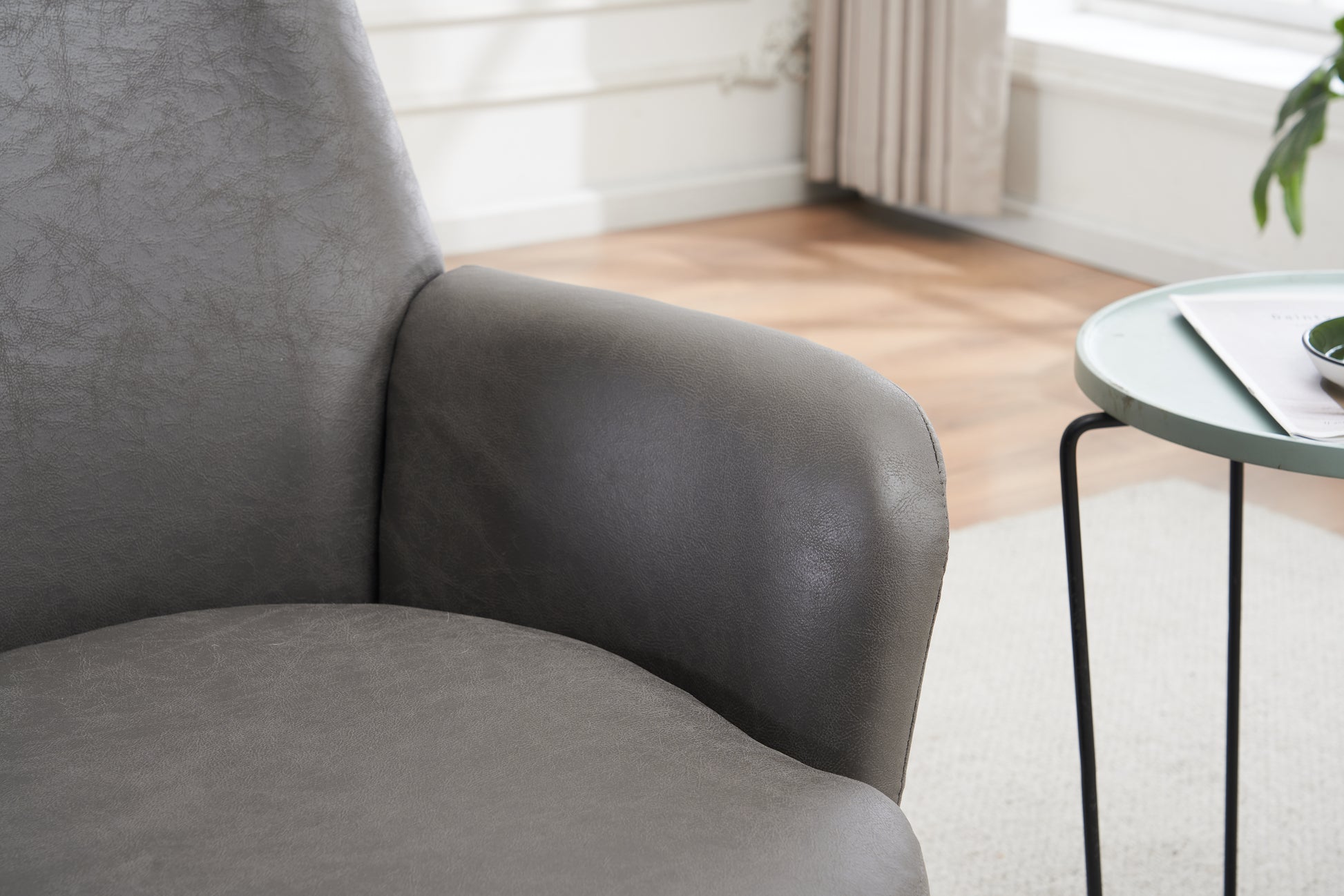 Pu Leather Swivel Barrel Chair, Swivel Accent Chairs Armchair For Living Room, Reading Chairs For Bedroom Comfy, Round Barrel Chairs With Gold Stainless Steel Base Grey Grey Primary Living Space