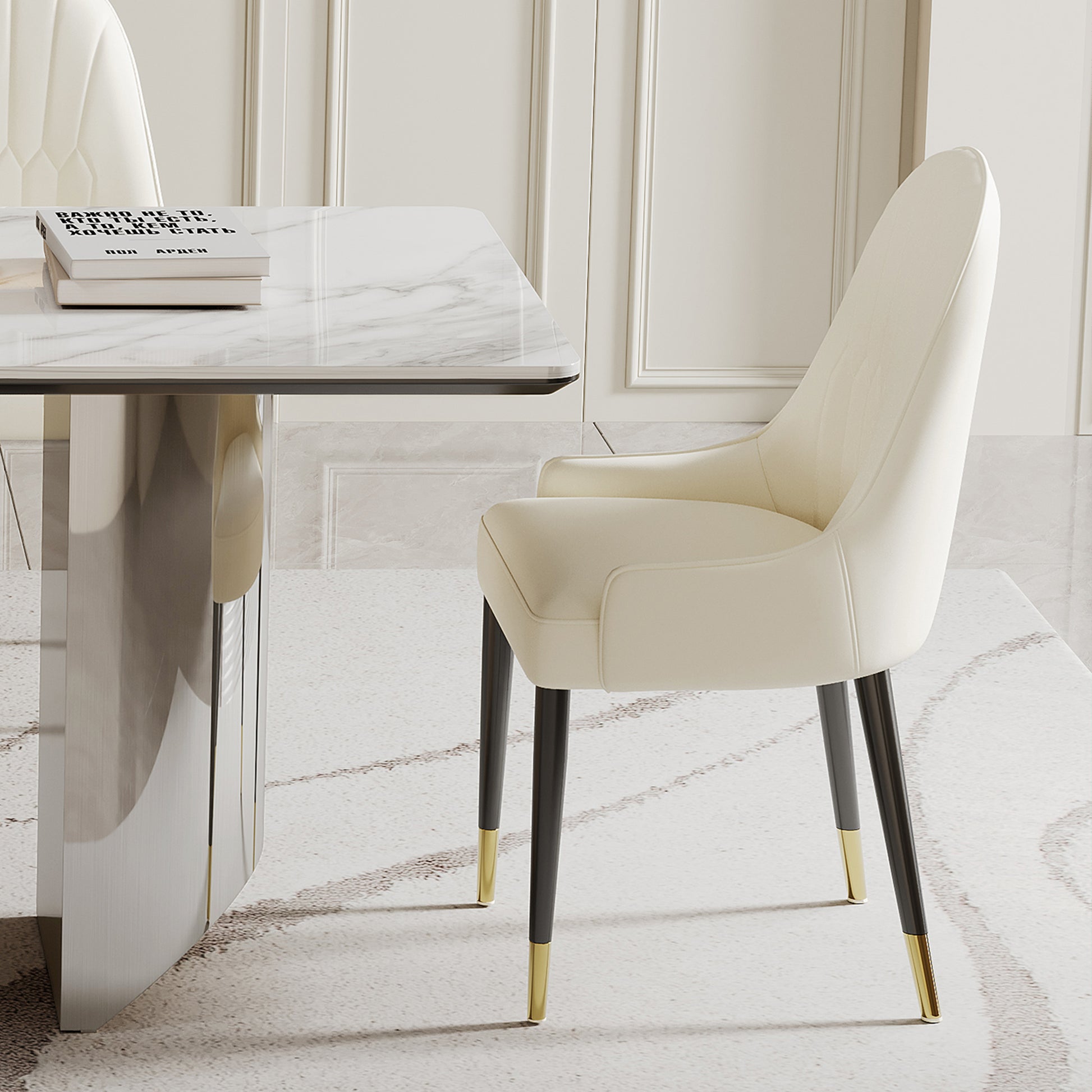 0.47" Thick Sintered Stone Composite Tempered Glass Top Rectangular Dining Table With Stainless Steel Base Silver Sintered Stone