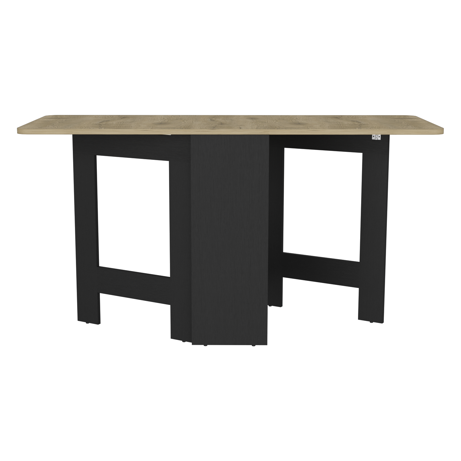 Folding Table With Expandable Design In 3 Forms, Black Macadamia Black Multi Particle Board Pine
