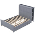 Full Size Platform Bed With Drawers And Storage Shelves, Gray Gray Solid Wood Mdf