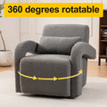 Cozy Dark Grey Teddy Fabric Armchair Modern Sturdy Lounge Chair With Curved Arms And Thick Cushioning For Plush Comfort Dark Gray Teddy