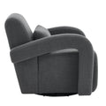 Cozy Dark Grey Teddy Fabric Armchair Modern Sturdy Lounge Chair With Curved Arms And Thick Cushioning For Plush Comfort Dark Gray Teddy