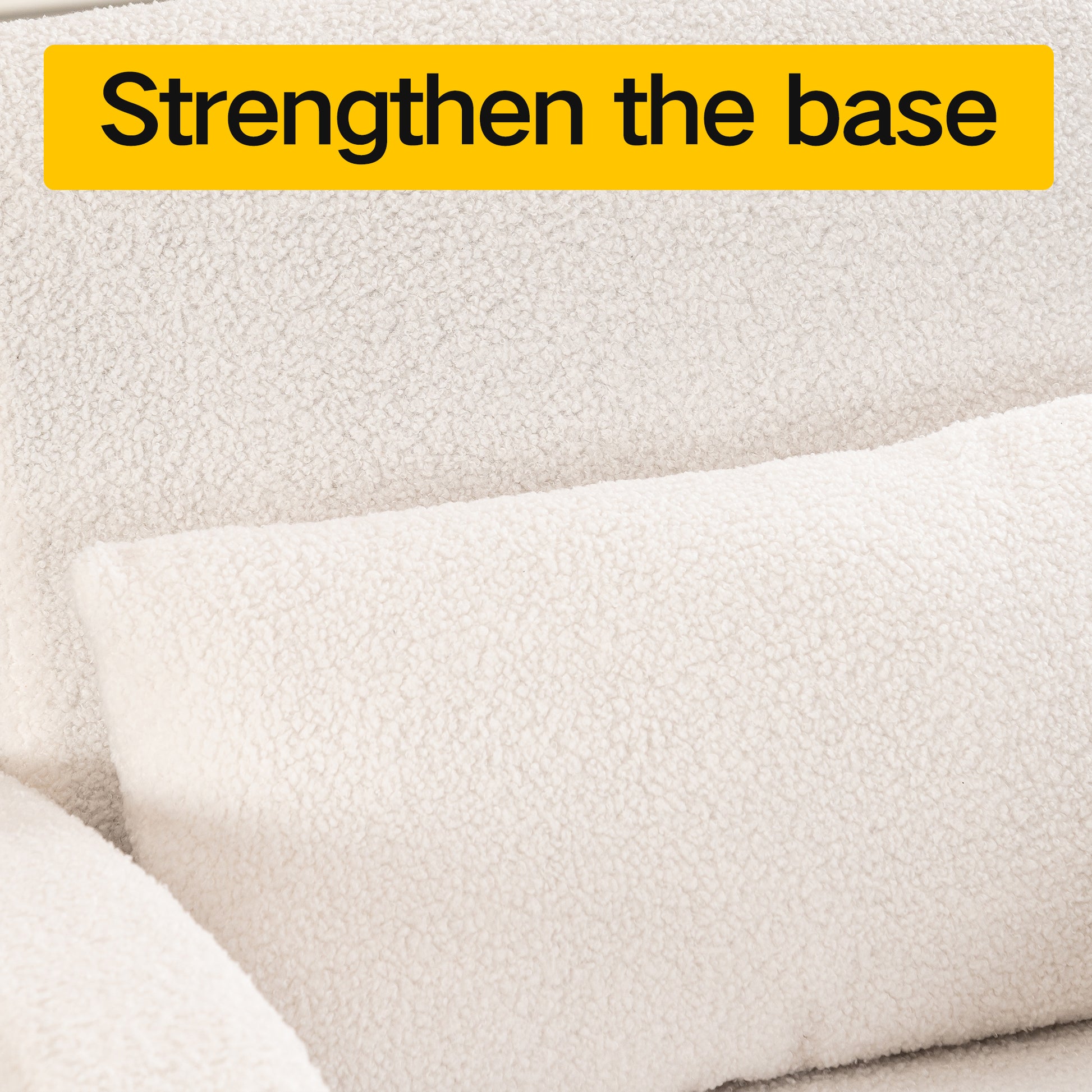 Cozy White Teddy Fabric Armchair Modern Sturdy Lounge Chair With Curved Arms And Thick Cushioning For Plush Comfort White Teddy