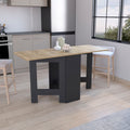 Folding Table With Expandable Design In 3 Forms, Black Macadamia Black Multi Particle Board Pine