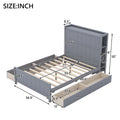 Full Size Platform Bed With Drawers And Storage Shelves, Gray Gray Solid Wood Mdf