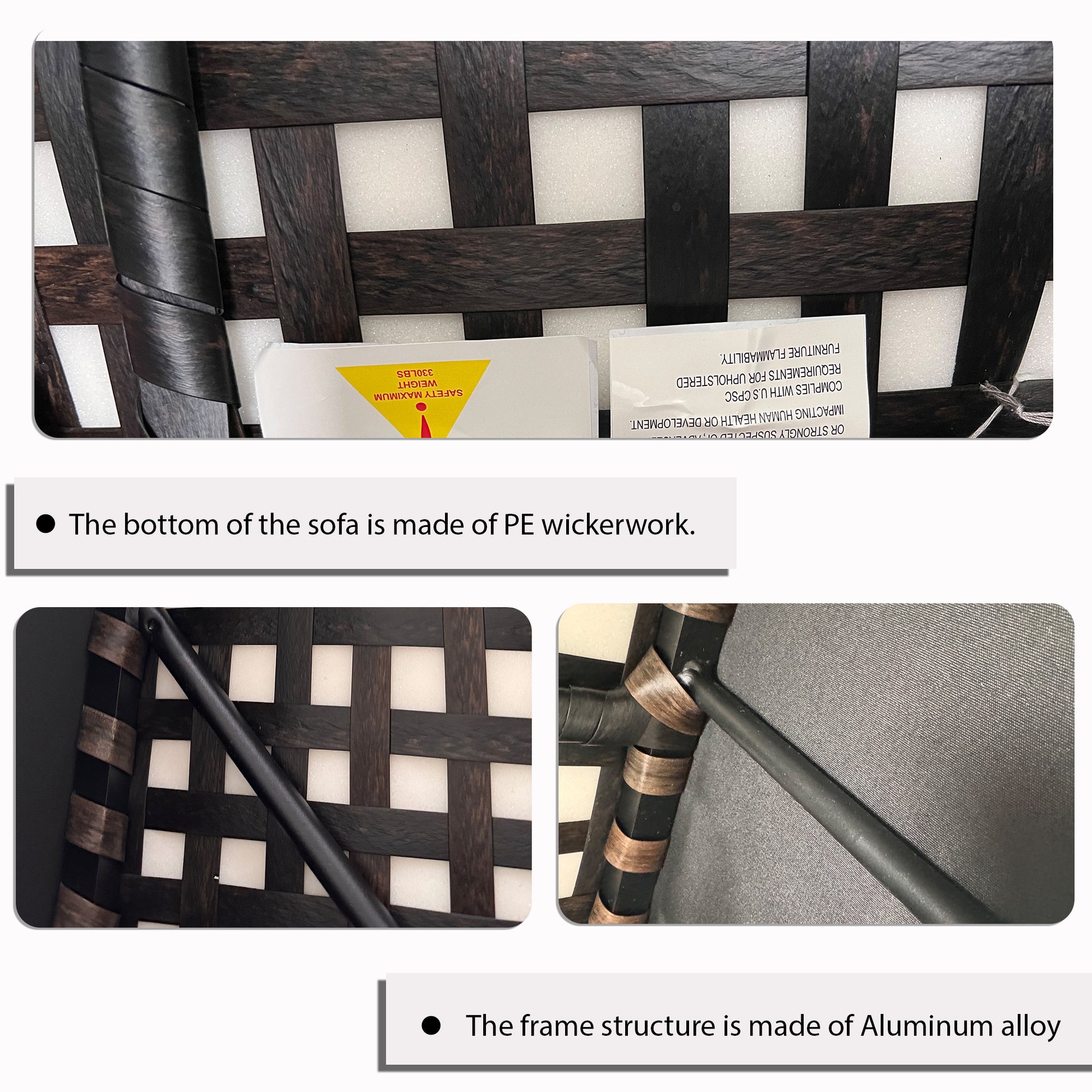 Outdoor Modular Sofa, With Aluminum Structure, Support Cushion And Back Cushion Cover Removable, Fade Resistant, Waterproof Sofa Cover Included,Light Brown The Ratebased On A Single Piece Light Brown Aluminium