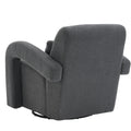 Cozy Dark Grey Teddy Fabric Armchair Modern Sturdy Lounge Chair With Curved Arms And Thick Cushioning For Plush Comfort Dark Gray Teddy