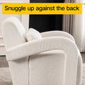 Cozy White Teddy Fabric Armchair Modern Sturdy Lounge Chair With Curved Arms And Thick Cushioning For Plush Comfort White Teddy