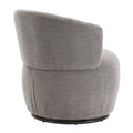 Grey Plush Swivel Accent Chair Contemporary Round Armchair With 360 Rotation And Metal Base For Living Room Elegance Grey Teddy