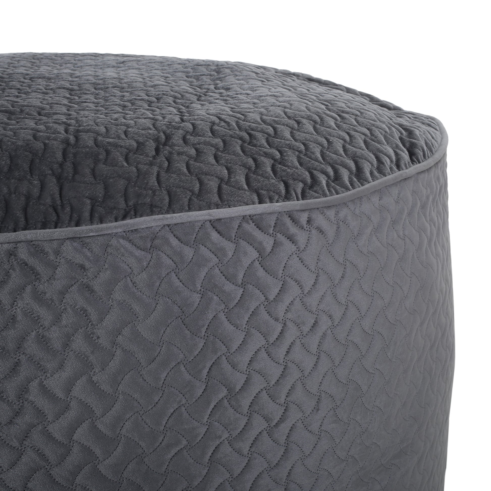 Borroco 4 Foot Short Cylindrical Bean Bag, Charcoal Smoke Velvet