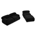 Modular Sectional Sofa, Button Tufted Designed And Diy Combination,L Shaped Couch With Reversible Ottoman, Black Velvet Black Velvet Wood Soft Tight Back Eucalyptus Pillow Top Arms Foam Spring