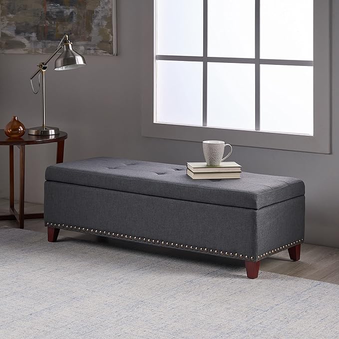 Baltimore Ottoman Dark Gray Fabric