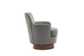 Pu Leather Swivel Barrel Chair, Swivel Accent Chairs Armchair For Living Room, Reading Chairs For Bedroom Comfy, Round Barrel Chairs With Gold Stainless Steel Base Grey Grey Primary Living Space