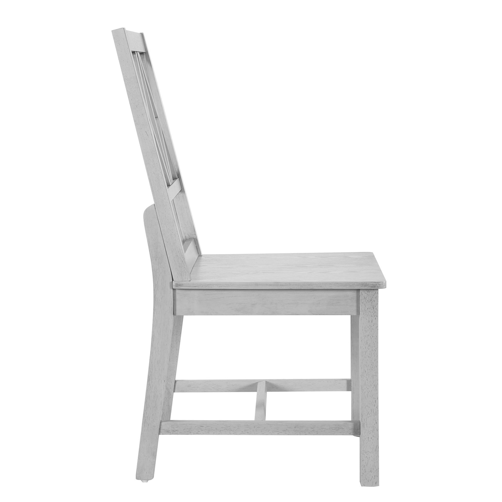 Rustic 5 Piece Extendable Dining Table Set Round Trestle Table And 4 Cross Back Dining Chairs For Kitchen, Dining Room, Gray Gray Wood Dining Room Solid Wood Rubberwood Round Dining Table With Chair Wood Wood Gray Solid Back Seats 4 Removable Leaf