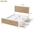Queen Size Metal Platform Bed With 2 Drawers, White Box Spring Not Required Queen White Bedroom Bed Frame Metal