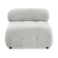 Modular Sectional Sofa, Button Tufted Designed And Diy Combination,L Shaped Couch With Reversible Ottoman, Grey Velvet Light Grey Velvet Wood Soft Tight Back Eucalyptus Pillow Top Arms Foam Spring