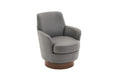 Pu Leather Swivel Barrel Chair, Swivel Accent Chairs Armchair For Living Room, Reading Chairs For Bedroom Comfy, Round Barrel Chairs With Gold Stainless Steel Base Grey Grey Primary Living Space