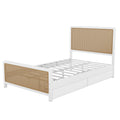 Full Size Metal Platform Bed With 2 Drawers, White Box Spring Not Required Full White Bedroom Bed Frame Metal
