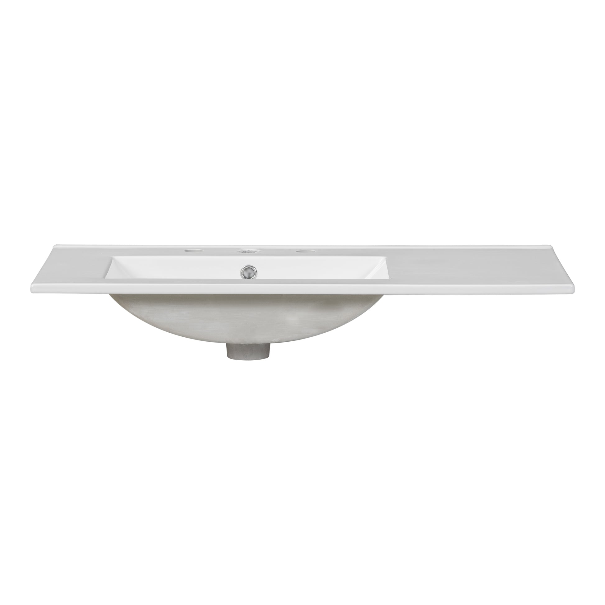 36" White Bathroom Vanity With Ceramic Sink Combo, Abundant Storage Cabinet 2 Soft Close Doors And 5 Drawers White Bathroom Solid Wood Mdf