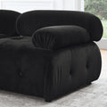 Modular Sectional Sofa, Button Tufted Designed And Diy Combination,L Shaped Couch With Reversible Ottoman, Black Velvet Black Velvet Wood Soft Tight Back Eucalyptus Pillow Top Arms Foam Spring