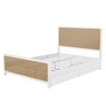 Queen Size Metal Platform Bed With 2 Drawers, White Box Spring Not Required Queen White Bedroom Bed Frame Metal
