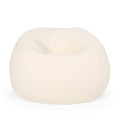 Kavel 3 Foot Rounded Bean Bag, Cream Cream Fabric