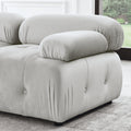 Modular Sectional Sofa, Button Tufted Designed And Diy Combination,L Shaped Couch With Reversible Ottoman, Grey Velvet Light Grey Velvet Wood Soft Tight Back Eucalyptus Pillow Top Arms Foam Spring