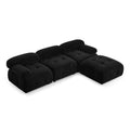 Modular Sectional Sofa, Button Tufted Designed And Diy Combination,L Shaped Couch With Reversible Ottoman, Black Velvet Black Velvet Wood Soft Tight Back Eucalyptus Pillow Top Arms Foam Spring