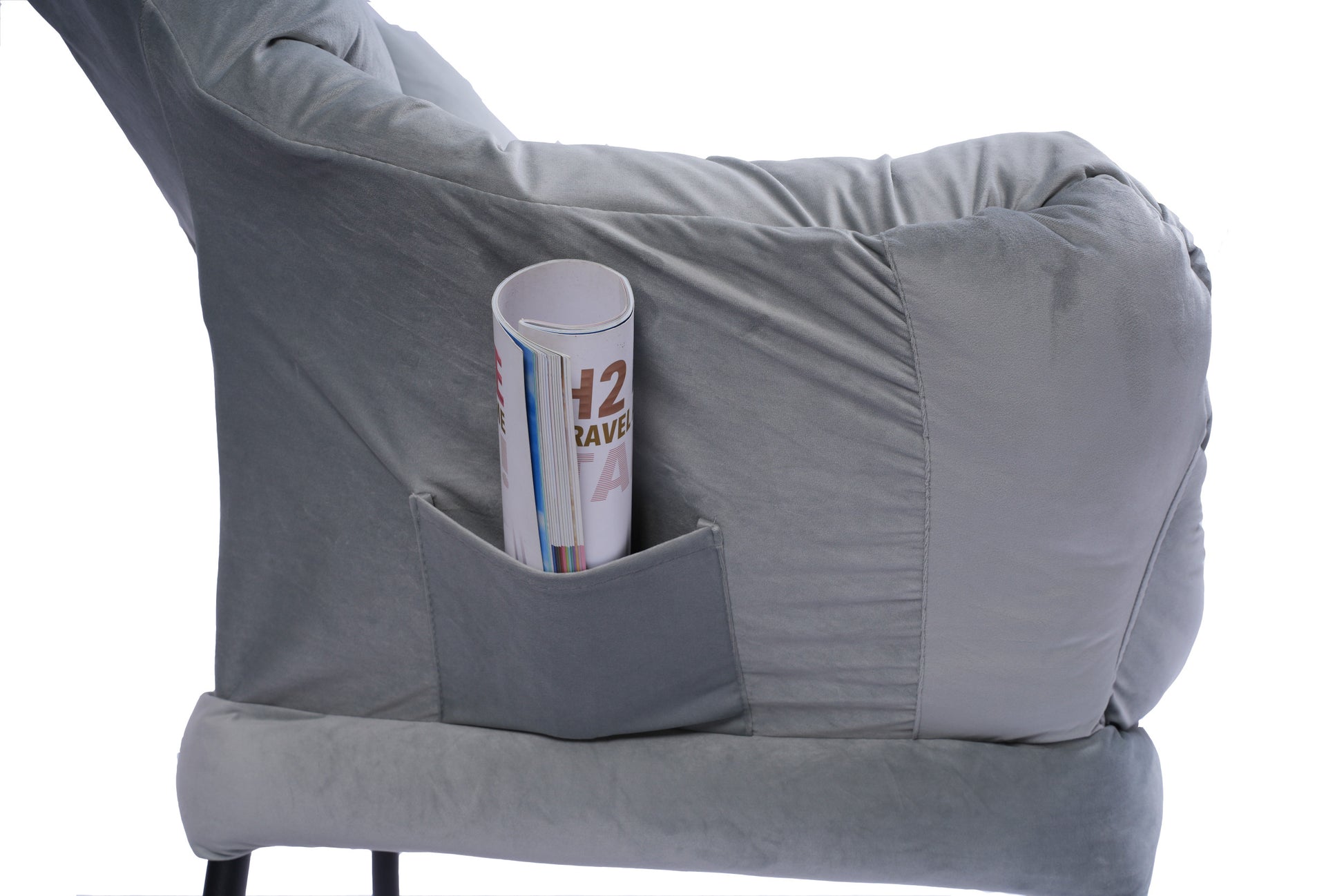 Living Room Chairs Modern Cotton Fabric Lazy Chair, Accent Contemporary Lounge Chair, Single Steel Frame Leisure Sofa Chair With Armrests And A Side Pocket Light Gray02 Light Gray Polyester Metal Primary Living Space Soft Polyester Fiber Pad Fabric 1