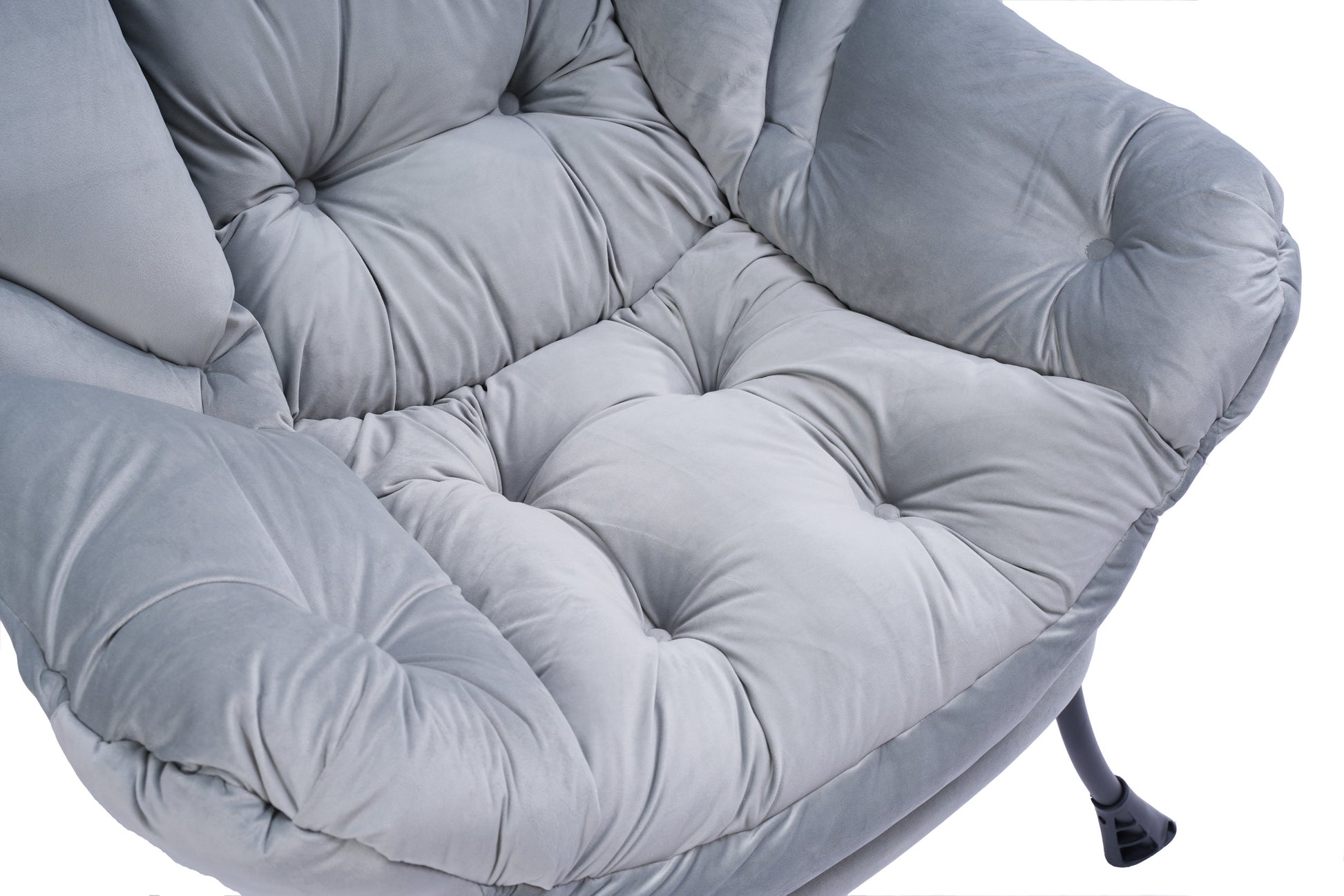 Living Room Chairs Modern Cotton Fabric Lazy Chair, Accent Contemporary Lounge Chair, Single Steel Frame Leisure Sofa Chair With Armrests And A Side Pocket Light Gray02 Light Gray Polyester Metal Primary Living Space Soft Polyester Fiber Pad Fabric 1