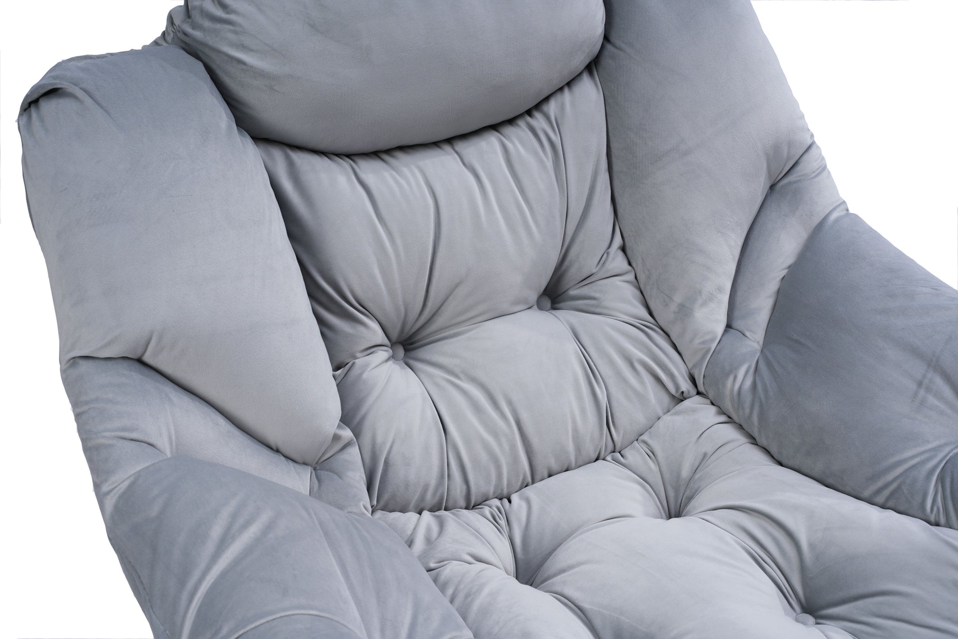 Living Room Chairs Modern Cotton Fabric Lazy Chair, Accent Contemporary Lounge Chair, Single Steel Frame Leisure Sofa Chair With Armrests And A Side Pocket Light Gray02 Light Gray Polyester Metal Primary Living Space Soft Polyester Fiber Pad Fabric 1